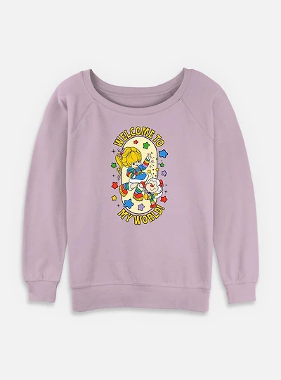 Rainbow Brite Welcome To My World Womens Slouchy Sweatshirt