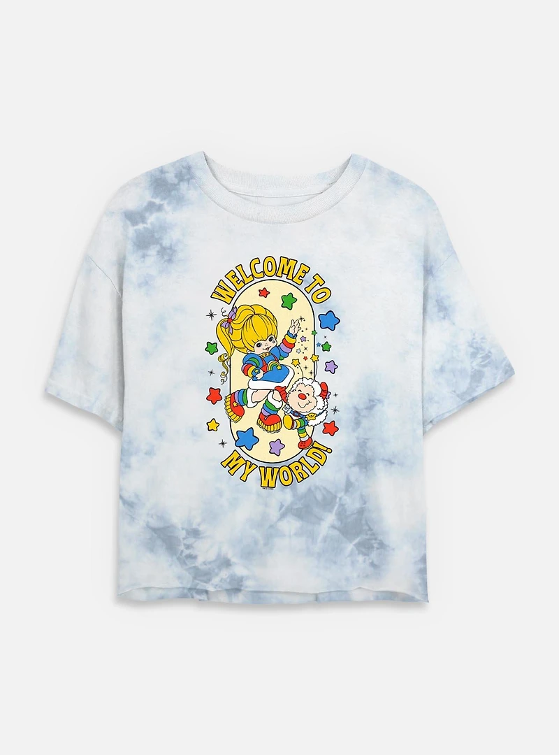 Rainbow Brite Welcome To My World Tie Dye Crop Womens T-Shirt