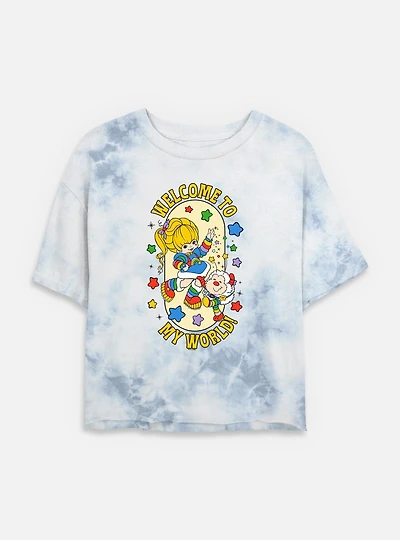 Rainbow Brite Welcome To My World Tie Dye Crop Womens T-Shirt