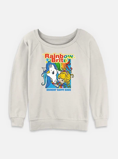 Rainbow Brite Bringing Happy Back Womens Slouchy Sweatshirt