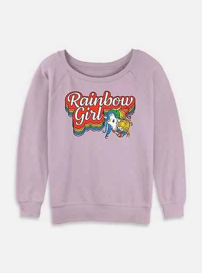 Rainbow Brite Girl Womens Slouchy Sweatshirt