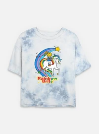 Rainbow Brite Horse Tie Dye Crop Womens T-Shirt