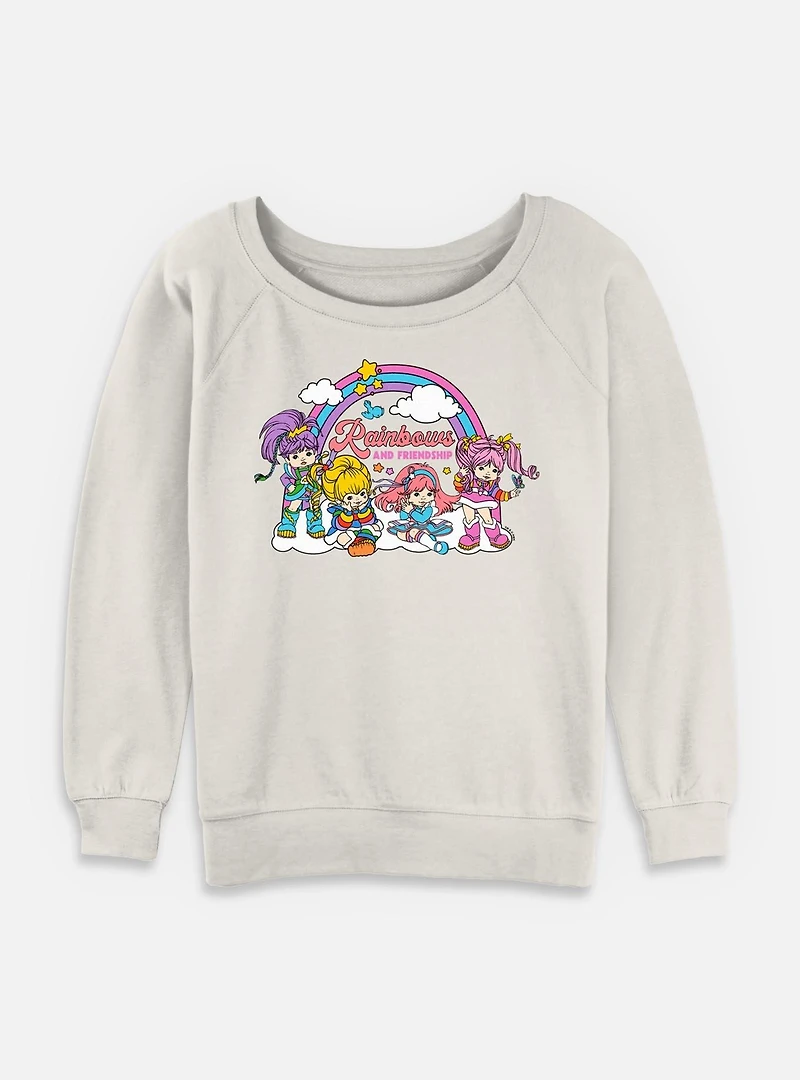 Rainbow Brite Rainbows And Friendship Womens Slouchy Sweatshirt