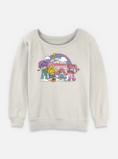 Rainbow Brite Rainbows And Friendship Womens Slouchy Sweatshirt