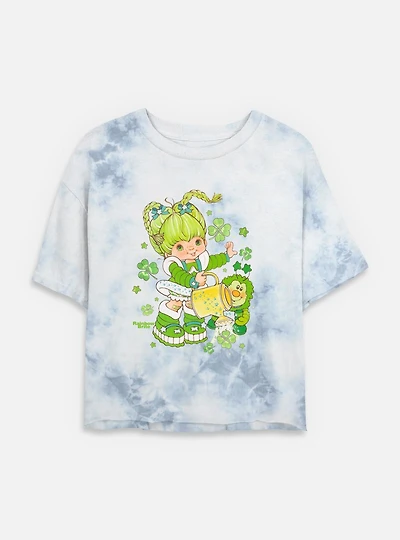 Rainbow Brite Pattys Day Tie Dye Crop Womens T-Shirt