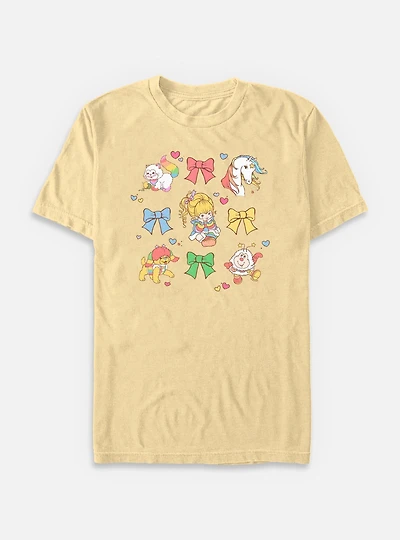 Rainbow Brite Cutie Bow Grid Garment Dye T-Shirt