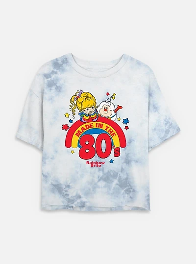 Rainbow Brite Made Tie Dye Crop Womens T-Shirt