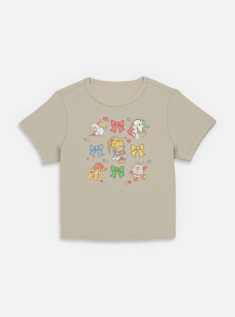Rainbow Brite Cutie Bow Grid Women Baby T-Shirt