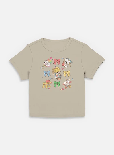 Rainbow Brite Cutie Bow Grid Women Baby T-Shirt