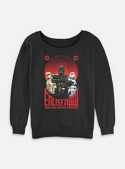 Star Wars Enlist Now Womens Slouchy Sweatshirt
