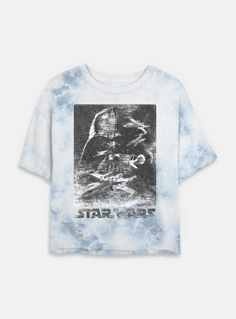 Star Wars Static Avenger Tie Dye Crop Womens T-Shirt