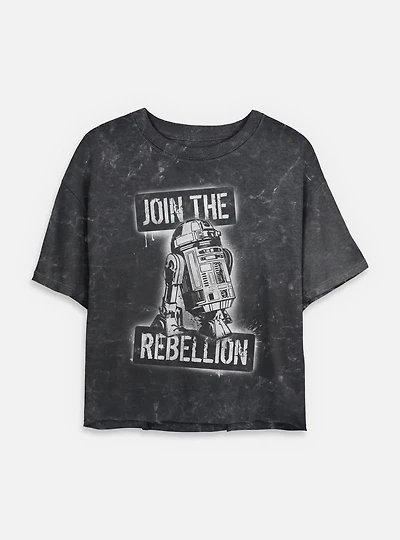 Star Wars Join The Rebels Mineral Wash Womens Crop T-Shirt