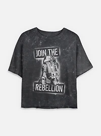 Star Wars Join The Rebels Mineral Wash Womens Crop T-Shirt