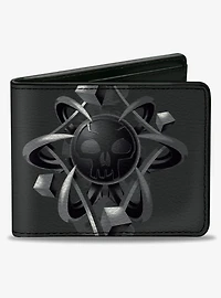 Magic: The Gathering Black Mana Skull Icon and Logo Bifold Wallet