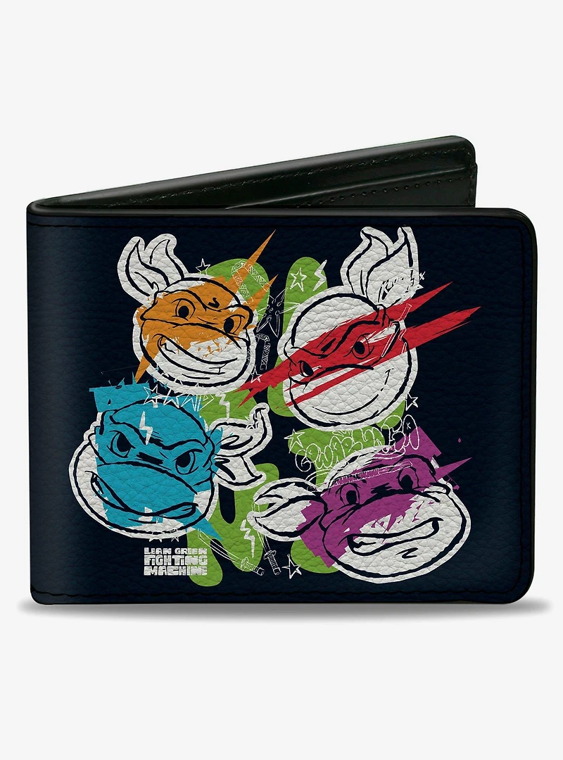 Teenage Mutant Ninja Turtles Faces and Doodles Bifold Wallet