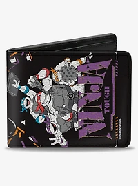 Teenage Mutant Ninja Turtles Tough Group Pose and Enemies Bifold Wallet