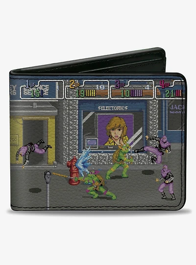 Teenage Mutant Ninja Turtles Battle Purple Soldier Arcade Bifold Wallet