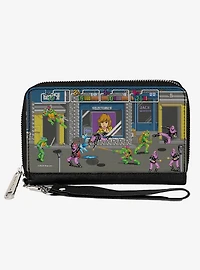 Teenage Mutant Ninja Turtles Battle Purple Soldier Arcade Zip Around Wallet