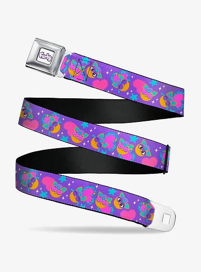 Furby Furbmojis and Icons Collage Seatbelt Buckle Belt