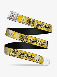 Looney Tunes Tweety I Tawt Taw A Puddy Tat Seatbelt Buckle Belt