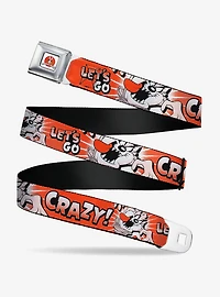 Looney Tunes Taz Tasmanian Devil Let's Go Crazy Pose Seatbelt Buckle Belt