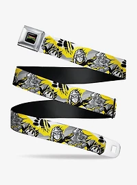 Teenage Mutant Ninja Turtles Shredder Pose and Icons Seatbelt Buckle Belt