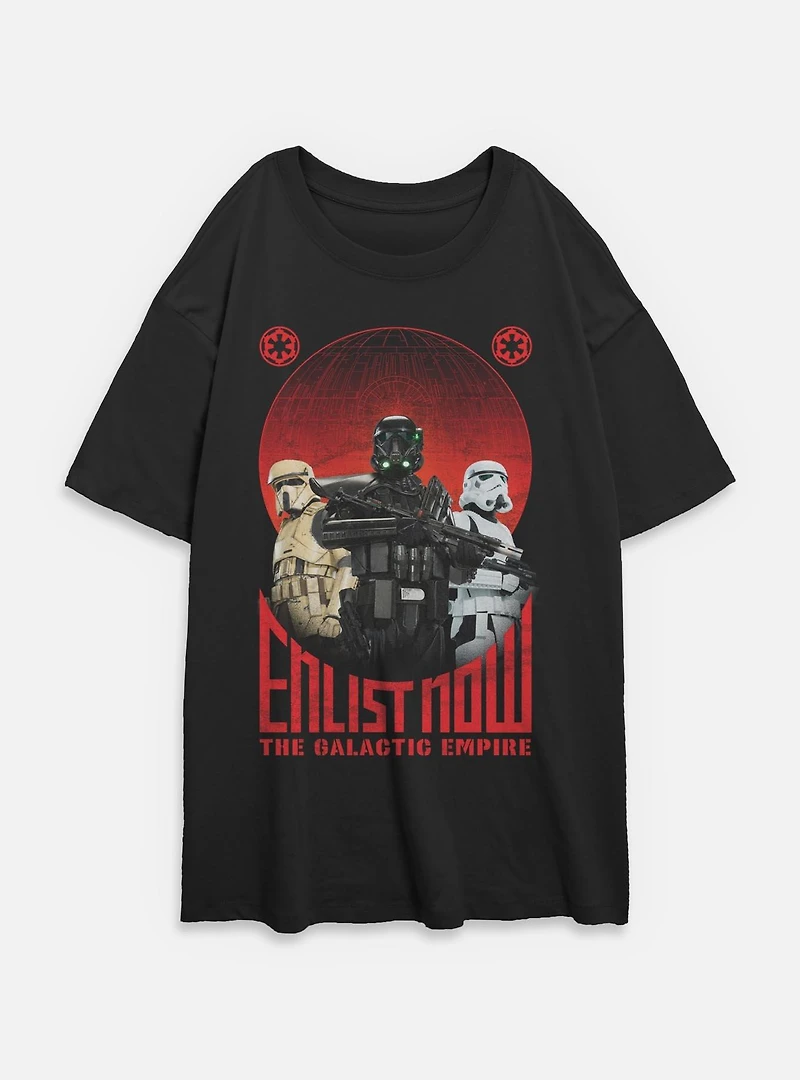 Star Wars Enlist Now Womens Oversized T-Shirt