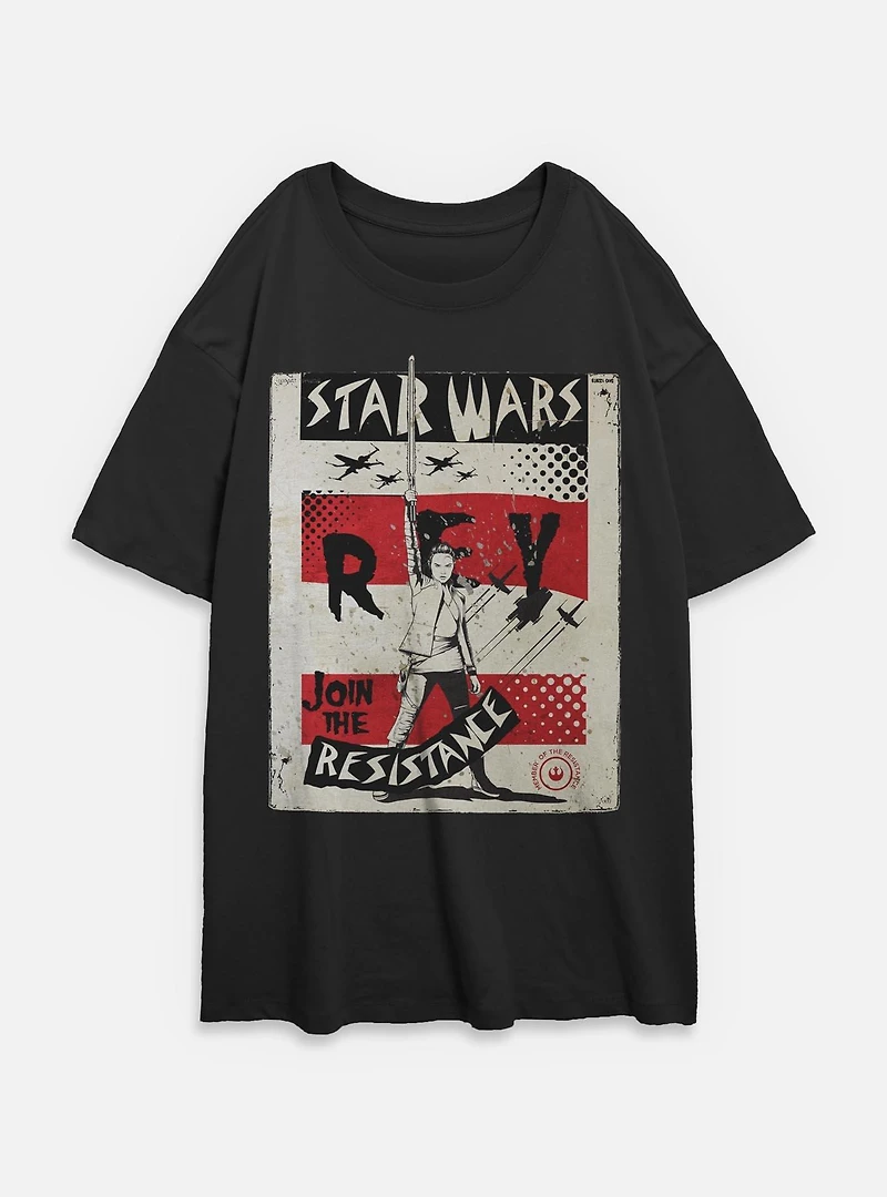 Star Wars Right Fist Womens Oversized T-Shirt
