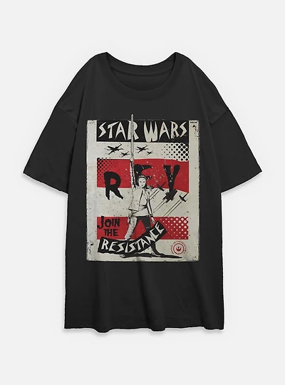 Star Wars Right Fist Womens Oversized T-Shirt