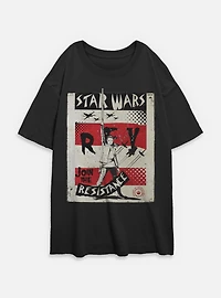 Star Wars Right Fist Womens Oversized T-Shirt