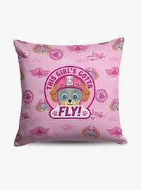 Paw Patrol Skye Badge Pattern Throw Pillow