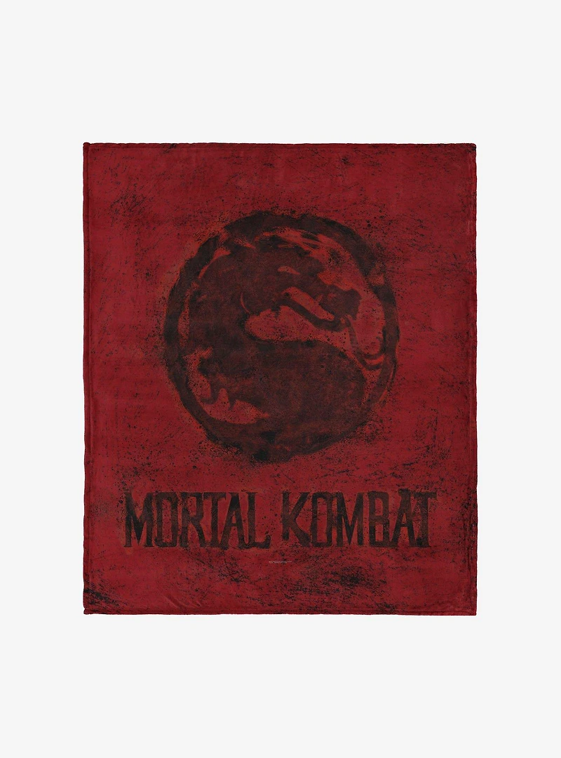 Mortal Kombat Logo Red Silk Touch Throw Blanket