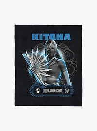 Mortal Kombat Kitana Learn Respect Silk Touch Throw Blanket