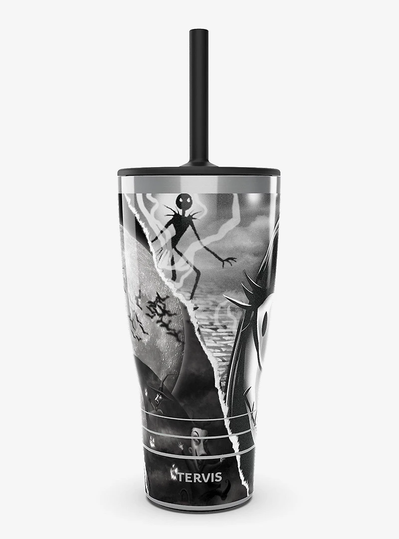 Disney Nightmare Before Christmas Torn Collage Triple Insulated Tumbler Travel Cup