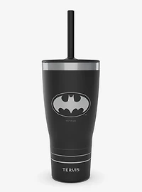 DC Comics Batman Logo Engraved on Onyx Shadow Triple Insulated Tumbler Travel Cup