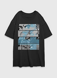 Marvel Fantastic Four Eyes Panels Womens Oversized T-Shirt