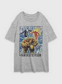 Marvel Fantastic Four Card Womens Oversized T-Shirt