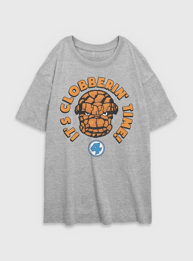 Marvel Fantastic Four The Thing Smash Womens Oversized T-Shirt