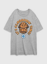 Marvel Fantastic Four The Thing Smash Womens Oversized T-Shirt