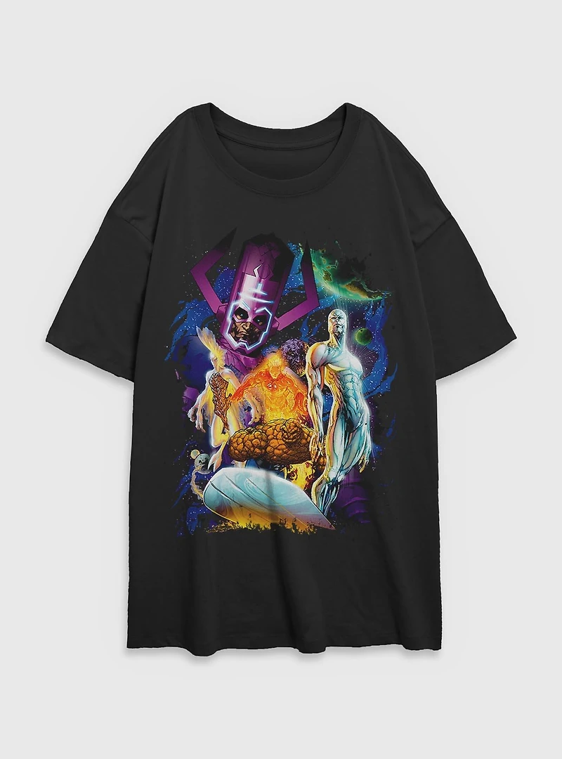 Marvel Fantastic Four 4 Cosmos Galactus & Silver Surfer Womens Oversized T-Shirt