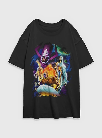 Marvel Fantastic Four 4 Cosmos Galactus & Silver Surfer Womens Oversized T-Shirt