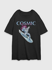 Marvel Fantastic Four The Cosmic Power Silver Surfer Womens Oversized T-Shirt