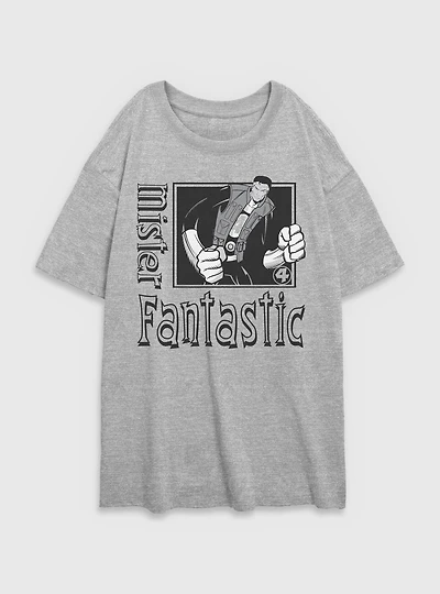 Marvel Fantastic Four Mr. Pose Womens Oversized T-Shirt