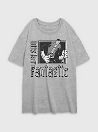 Marvel Fantastic Four Mr. Pose Womens Oversized T-Shirt