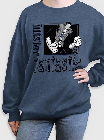 Marvel Fantastic Four Mr. Pose Womens Oversized Sweatshirt