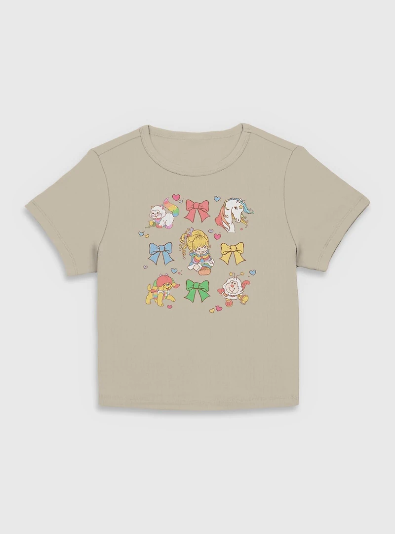 Rainbow Brite Cutie Bow Grid Women Baby T-Shirt