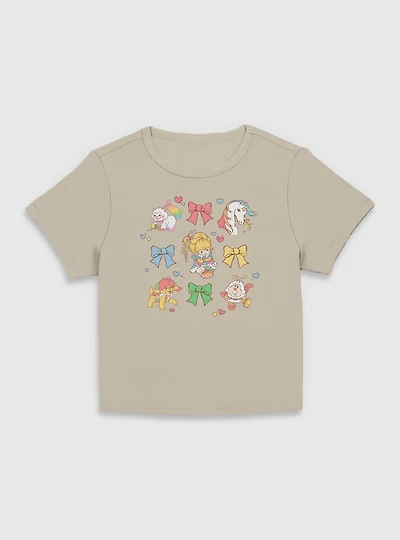 Rainbow Brite Cutie Bow Grid Women Baby T-Shirt
