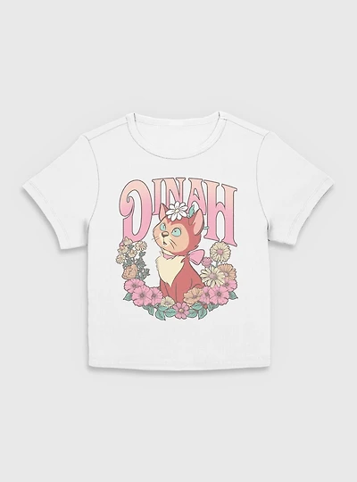 Disney Alice Wonderland Dinah Floral Wreath Women Baby T-Shirt