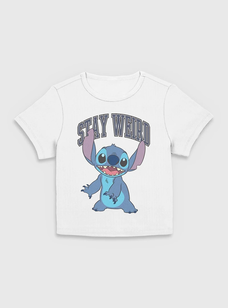 Disney Lilo & Stitch Stay Weird Varsity  Women Baby T-Shirt
