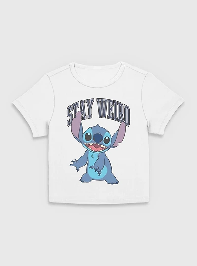 Disney Lilo & Stitch Stay Weird Varsity  Women Baby T-Shirt